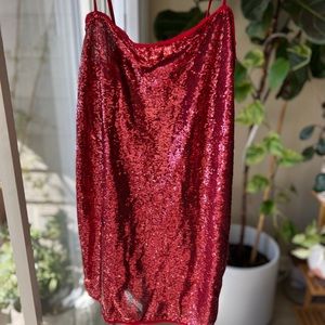 Free people red sequin cami dress